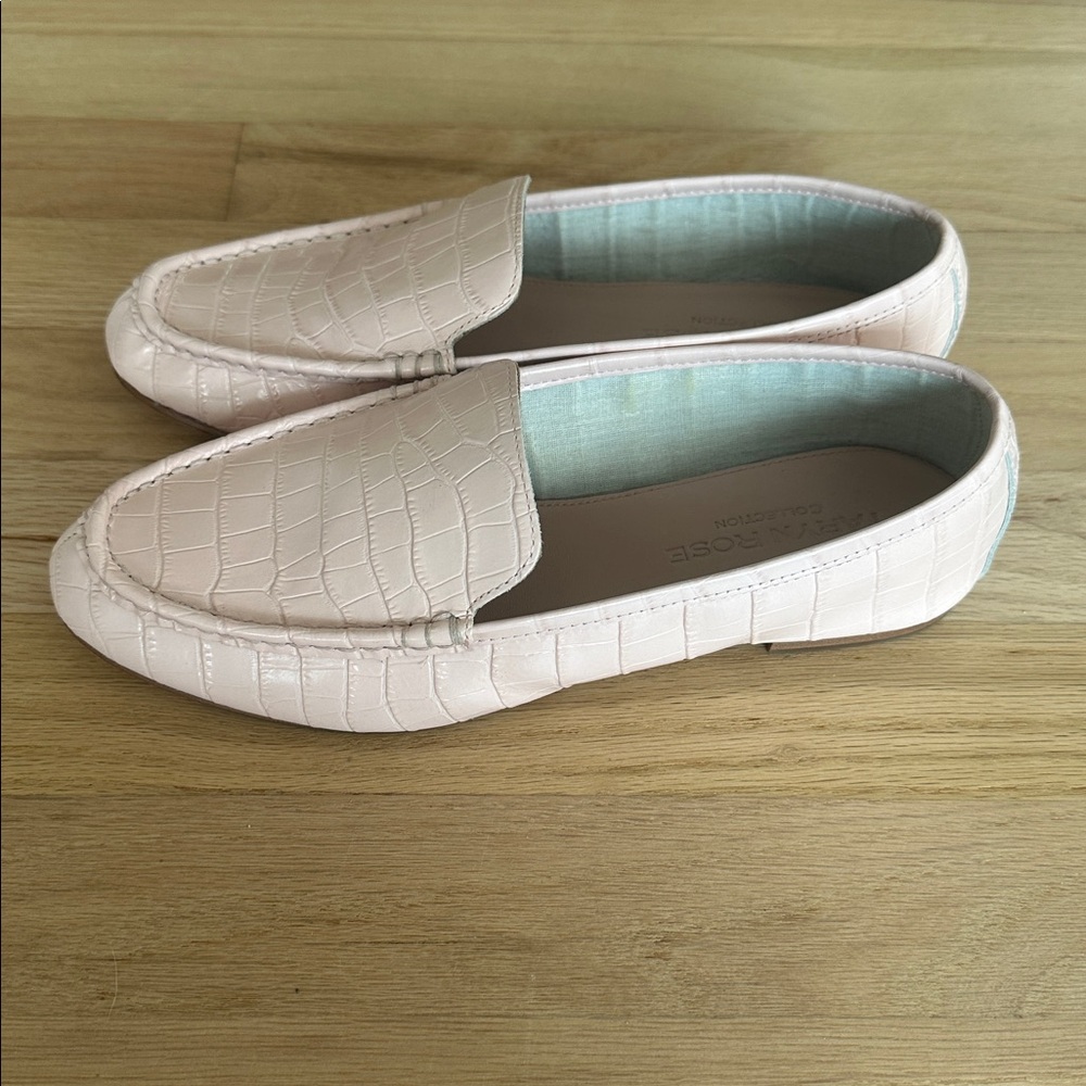 Taryn Rose Women’s Collection Diana Croc Leather Loafer Light Pink Size 8.5 - Picture 3 of 9